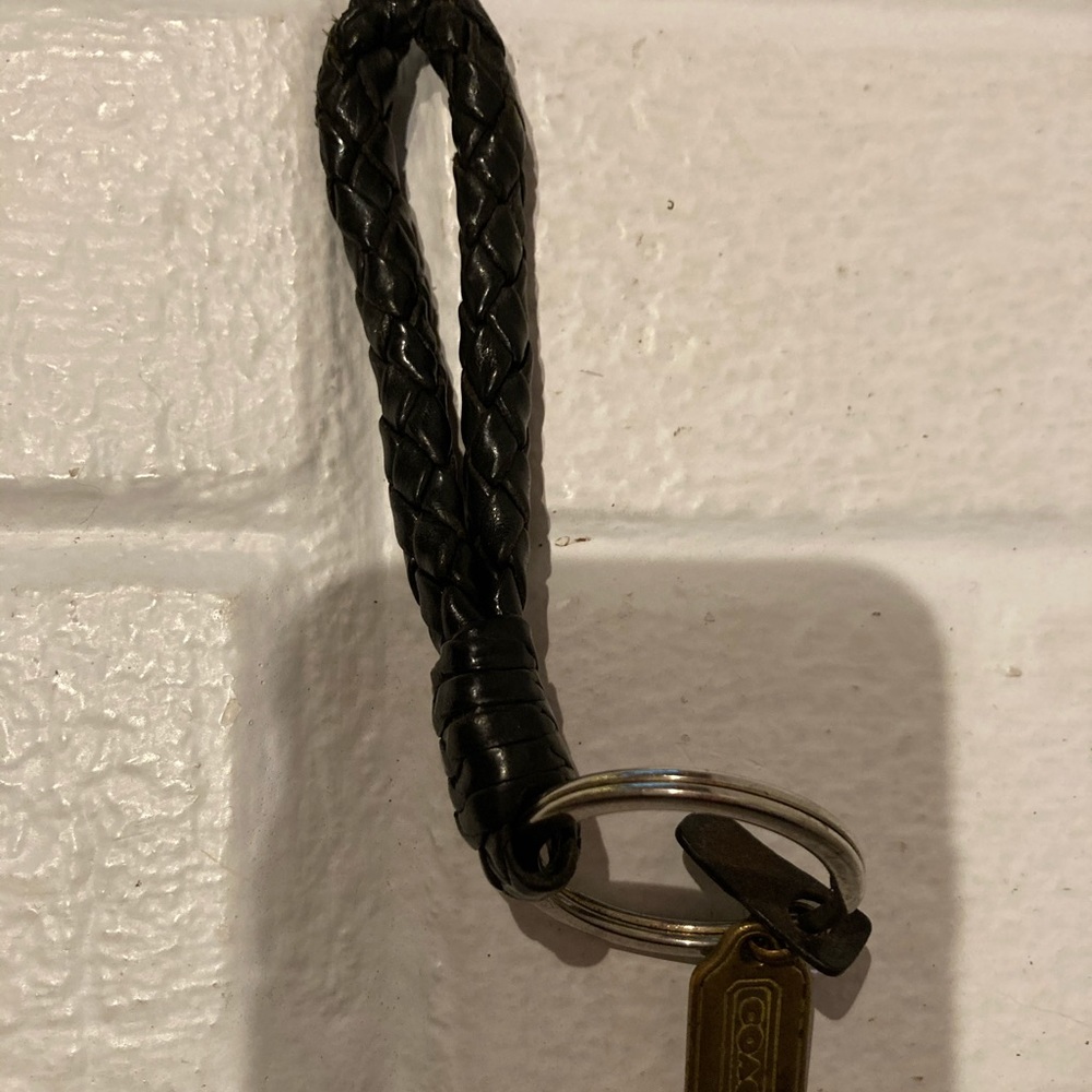 Coach Vintage woven leather key ring